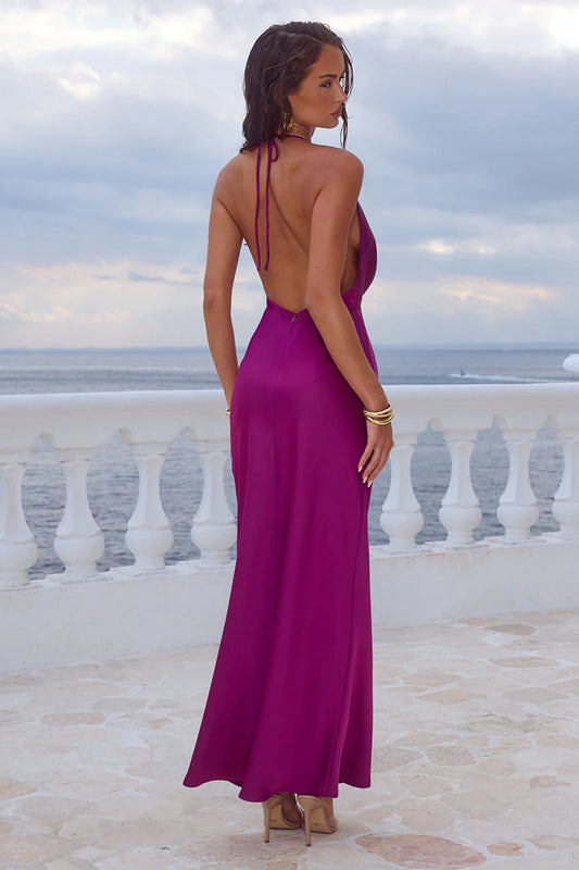 Runaway The Label -Elena Low Plunge Maxi Dress