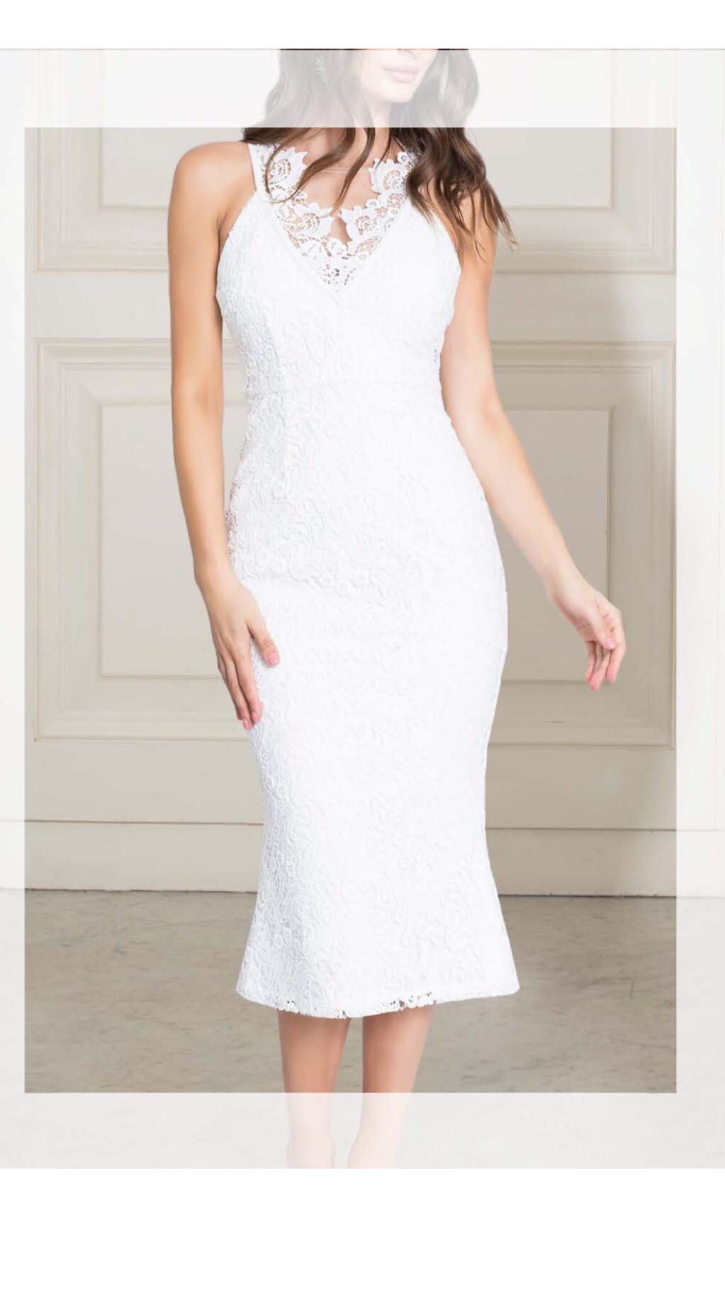 Chriselle Enchanted Heart Lace Midi Dress 18827